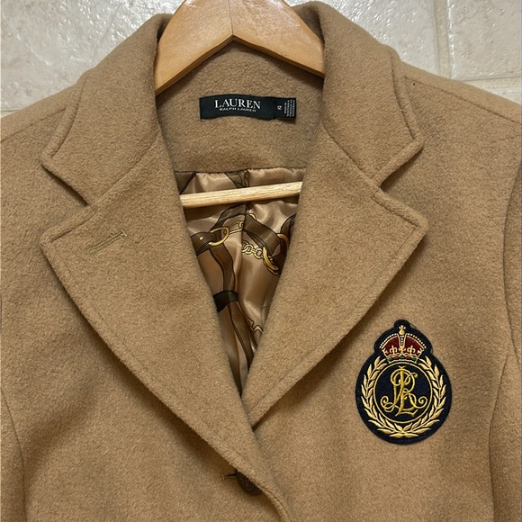 Lauren Ralph Lauren Tan Trench coat Wool Blend. - Picture 2 of 8